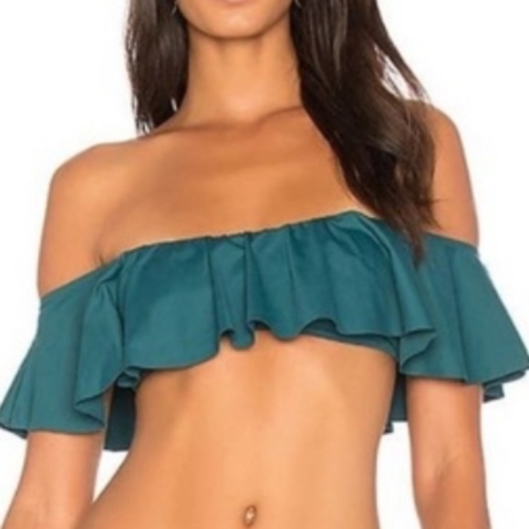 NWT Eberjey So Solid Margarita Bikini Top in Palm Green L - Picture 1 of 7